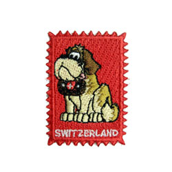 100% barry dog embroidered stamp sticker 