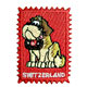 100% barry dog embroidered stamp sticker 