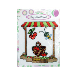 100% Fruit Vendor Embroidered Sticker Package