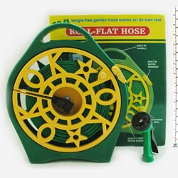 15m Flat Hose With Reel And 7 Dial Funcation Hose Nozzles