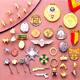 3D Medals And Pins And Keyrings ( Special Shinning Cutting Borders )