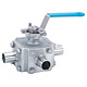 4-pcs 3 way sanitary butt-weld end ball valve 