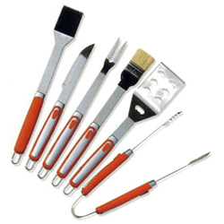 6pc soft handle bbq tool sets 