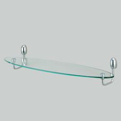 bathroom oval shape glass towel shelves