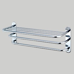 towel shelves with two bars