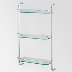 triple glass towel shelves