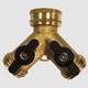 Y Brass Dual Shut-Off Garden Hose Connector