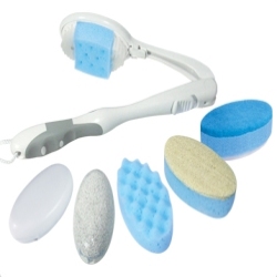 adjustable and exchangeable shower brush