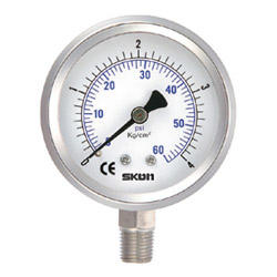 all stainless steel filled pressure gauges