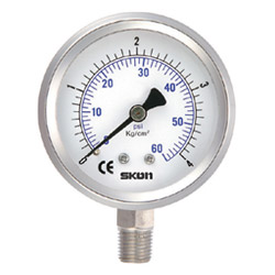 all stainless steel filled pressure gauges
