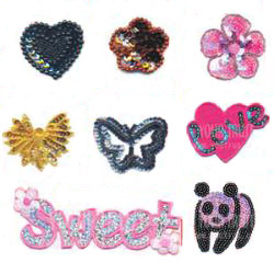 beaded and sequinned decorations (motif)