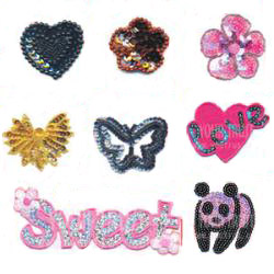 beaded and sequinned decorations (motif) 