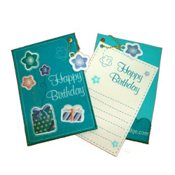 birthday greeting embroidered card