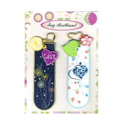 blue embroidered bookmarks