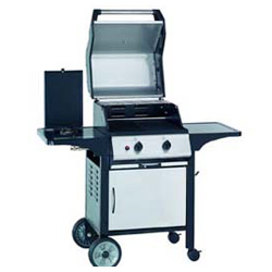 2-burner hooded gas bbq w/cabinet trolley 