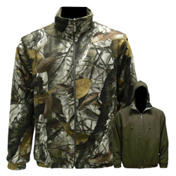 camouflage rotary print reversible fleece jacket