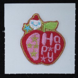 embroidered apple sticker