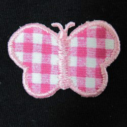 embroidered butterfly garment label 