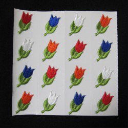 embroidered flower sticker