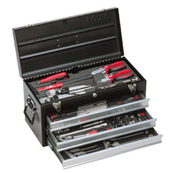 filled small tool boxes 