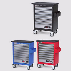 filled trolley in trays 