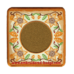 floral embroidered coaster