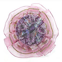 flower motif ribbons with acrylic stone 