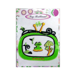 frog embroidered sticker package 