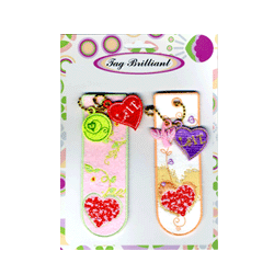 heart embroidered bookmarks 