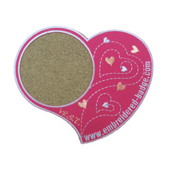 heart embroidered coasters 