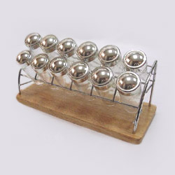 metal wire 12 pcs spice bottle set holder 