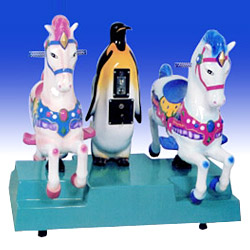 kiddie rides pengiun&twin horse 