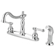 two handle kitchen faucet with side spray 