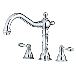 two handle kitchen faucet with side spray