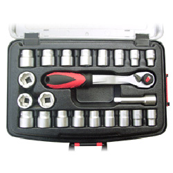 led ratchet handle and twist socket set 