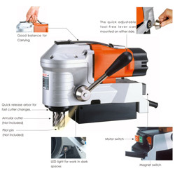 low profile magnetic core drill systems 