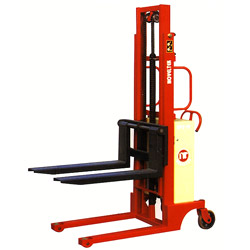 manually propelled powered lifting pallet stackera