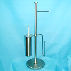 metal tube toilet paper holder and brush holder