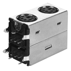 mini din vertical dual socket 