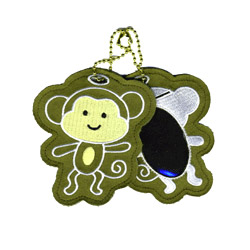 monkey embroidered luggage tag 
