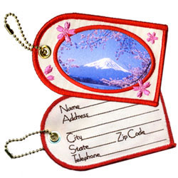 mount fuji writable embroidered luggage tags