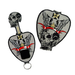 murk skull embroidered key holder 