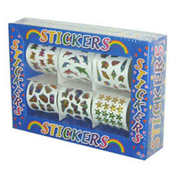 novelty items 6 rolls sticker box