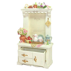 country display cabinet photo frame with drawer 