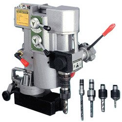 portable electromegnetic drilling tapping machine with six speed rates 