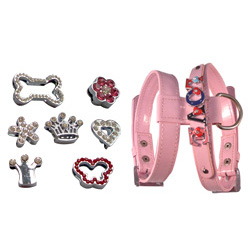 pu pet harnesses with slide charms 