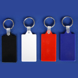 rectangle hard plastic key tags 