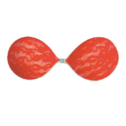 red self adhesive strapless bras