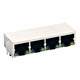 RJ45 Single Deck 4 Ports With LED And Transformer 10p8