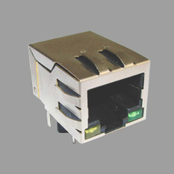 rj45 single port jack with led and transformer 